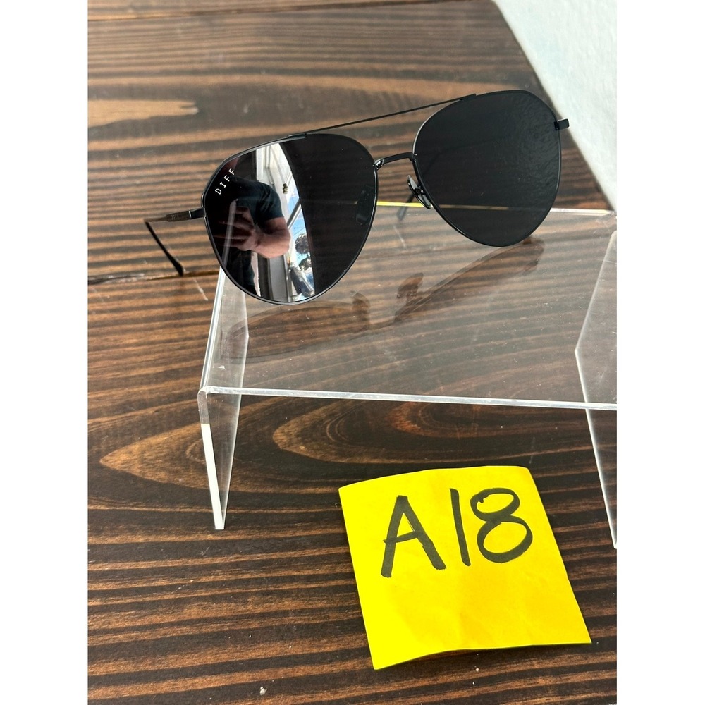 Diff Eyewear Dash MB-GR16P Unisex Matte Black Sunglasses Metal Aviator Polarized